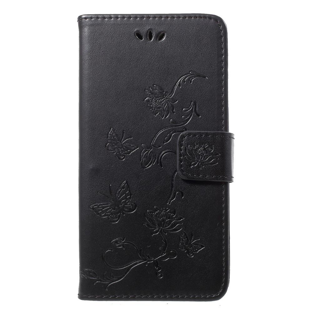 marque generique - Etui en PU  noir fleur papillon pour Huawei P20 Lite - Autres accessoires smartphone