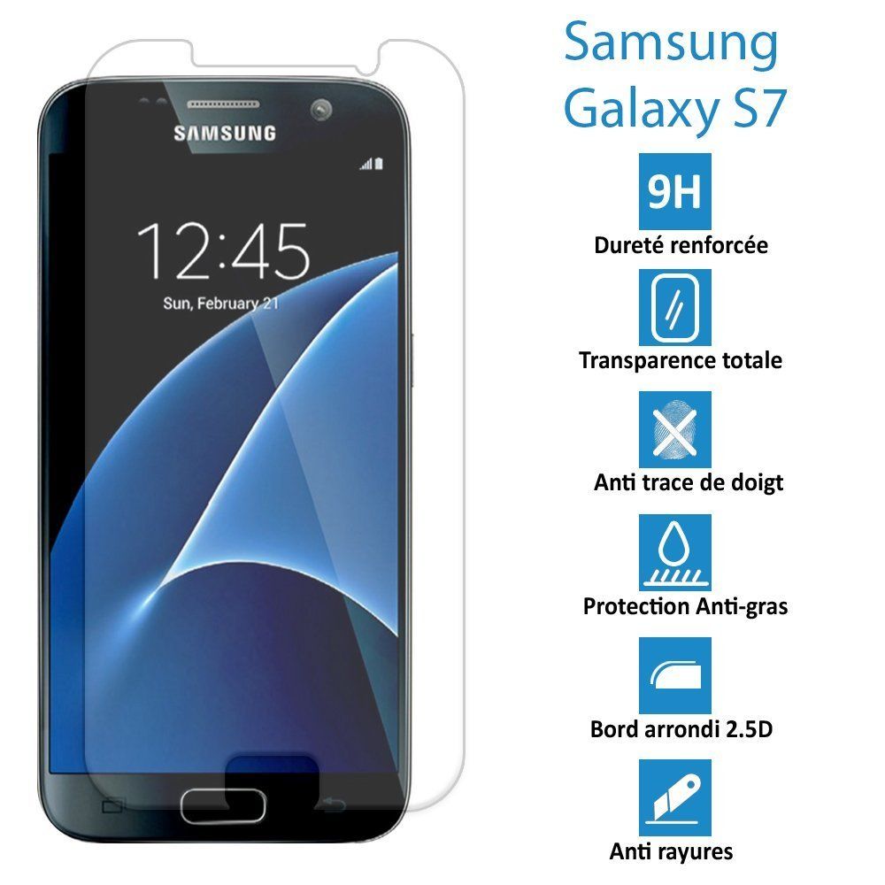 Cabling - CABLING Film Protection Samsung Galaxy S7, Film de Protection d'écran en Verre Trempé Pour Samsung Galaxy S7 - Protection écran smartphone