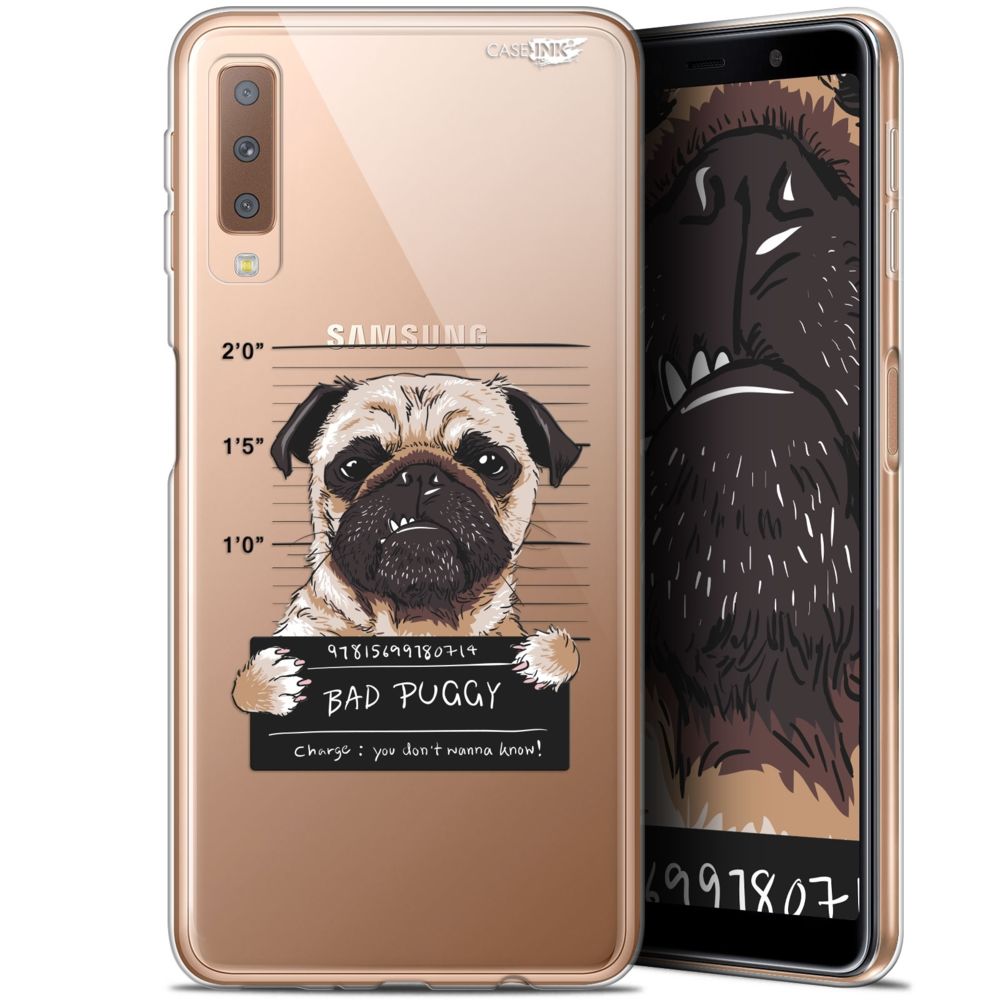 Caseink - Coque arrière Samsung Galaxy A7 2018 (A750) (6 ) Gel HD [ Nouvelle Collection - Souple - Antichoc - Imprimé en France] Beware The Puggy Dog - Coque, étui smartphone