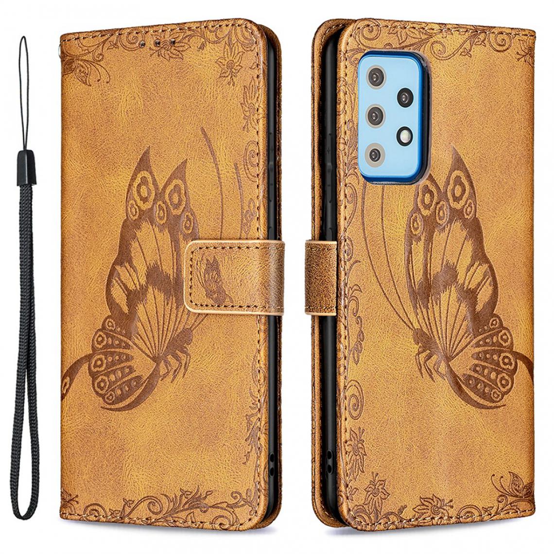 Other - Etui en PU Empreinte Papillon Fleur marron pour votre Samsung Galaxy A52 5G/4G - Coque, étui smartphone