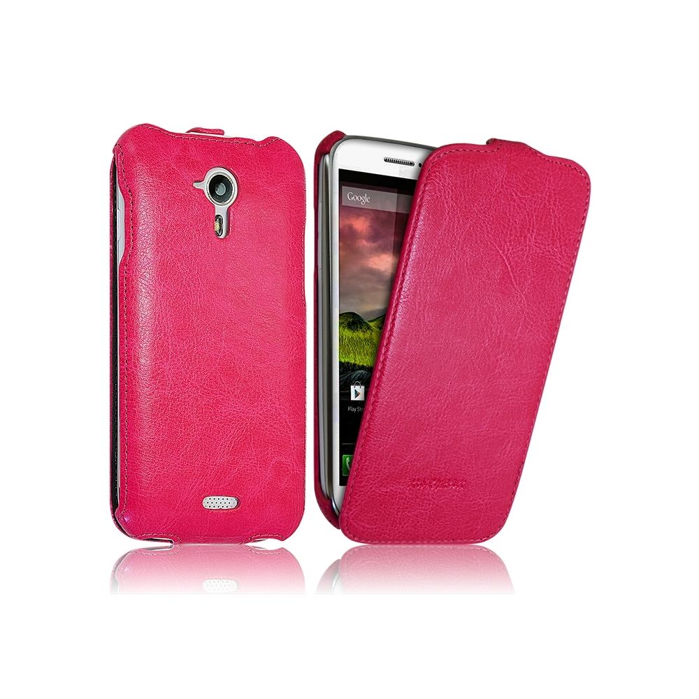 Karylax - Housse Etui Coque Rigide Clapet pour Wiko Cink Five Couleur Rose Fushia + Film de Protection - Autres accessoires smartphone