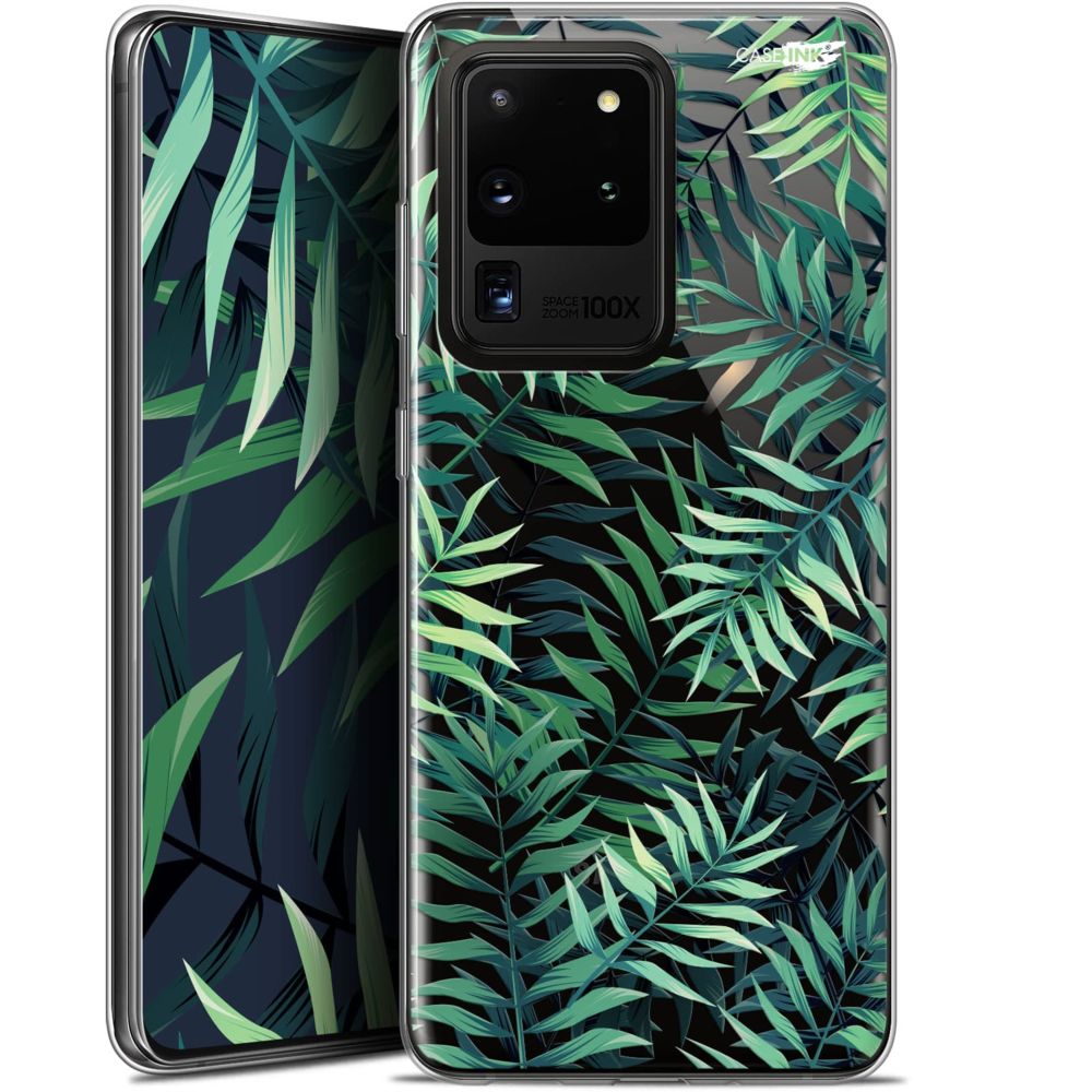Caseink - Coque arrière Samsung Galaxy S20 Ultra (6.9 ) Gel HD [ Nouvelle Collection - Souple - Antichoc - Imprimé en France] Feuilles des Tropiques - Coque, étui smartphone