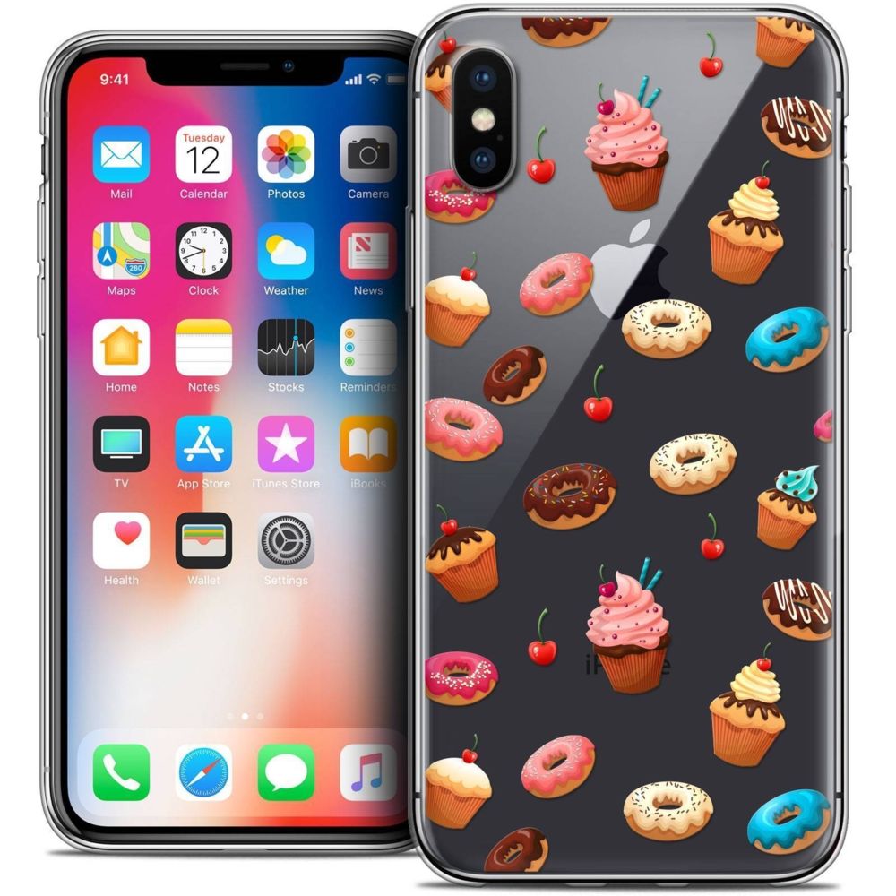 Caseink - Coque Housse Etui Apple iPhone Xs / X (5.8 ) [Crystal Gel HD Collection Foodie Design Donuts - Souple - Ultra Fin - Imprimé en France] - Coque, étui smartphone