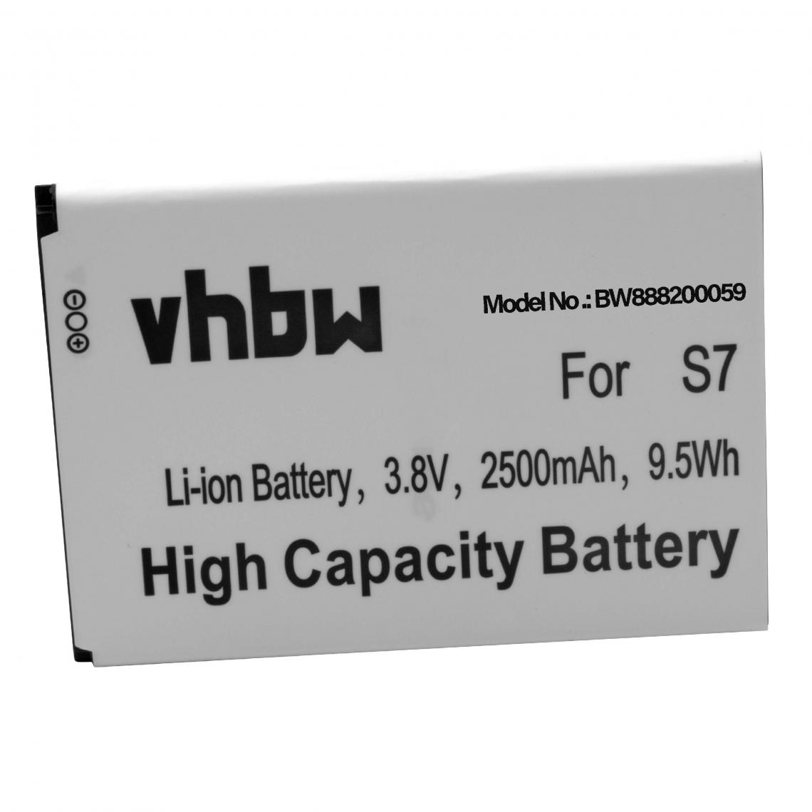 Vhbw - vhbw Li-Ion batterie 2500mAh (3.8V) pour téléphone portable mobil smartphone Ulefone S7 - Batterie téléphone