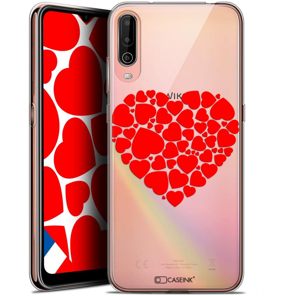 Caseink - Coque Pour Wiko View 4 (6.5 ) [Gel HD Collection Love Saint Valentin Design Coeur des Coeurs - Souple - Ultra Fin - Imprimé en France] - Coque, étui smartphone