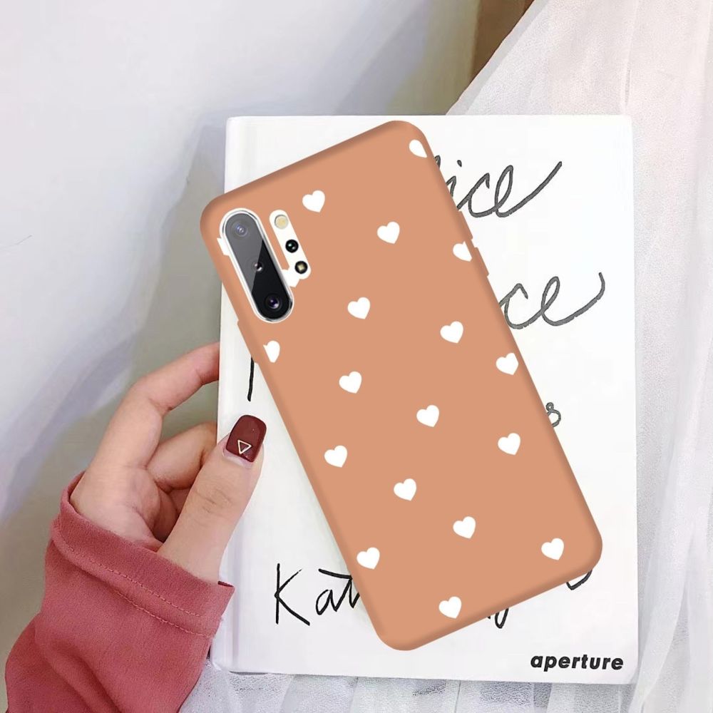 Wewoo - Housse Étui Coque Pour Galaxy Note10 + Multi Love Heart Pattern Frosted TPU de protection Coral Orange - Coque, étui smartphone