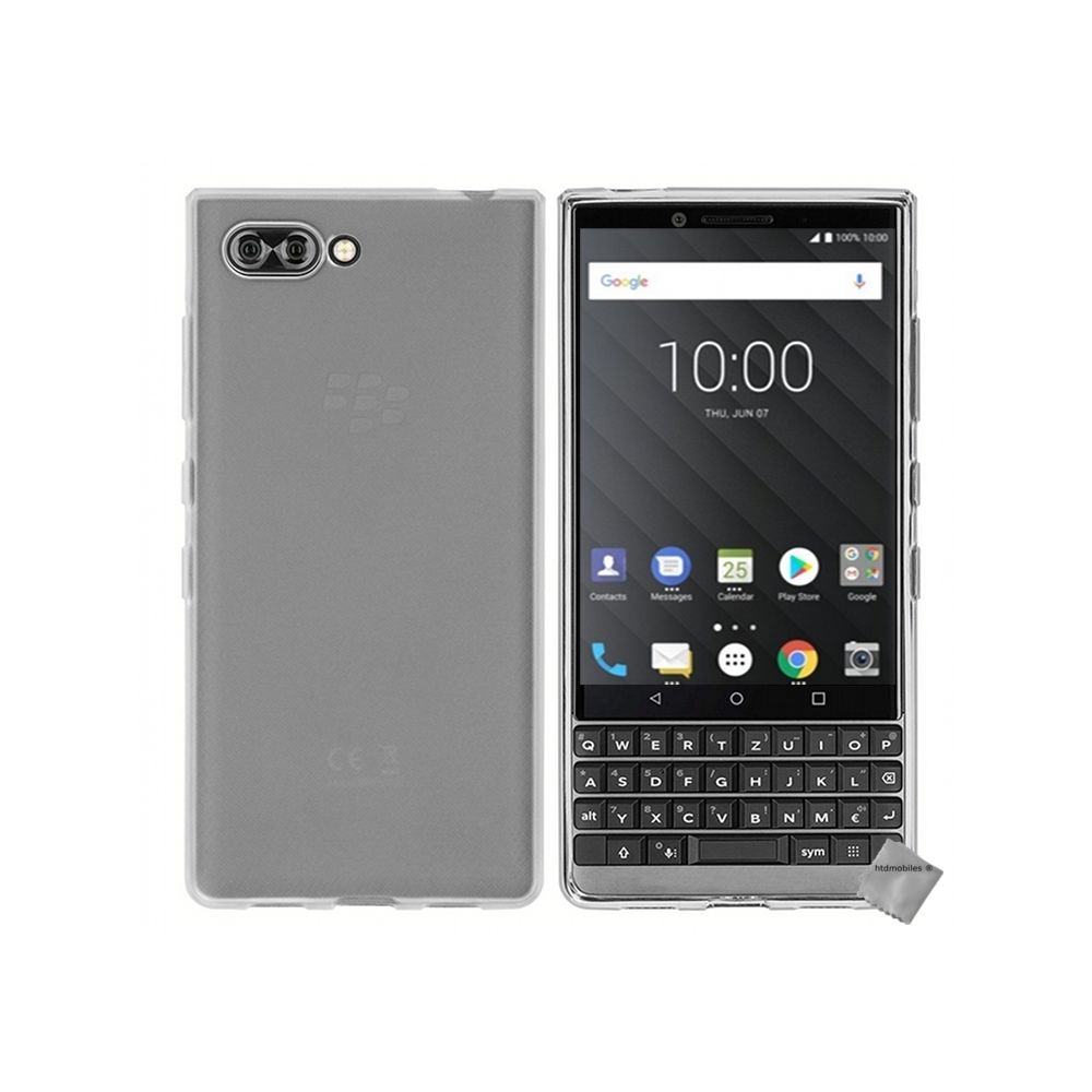 Htdmobiles - Housse etui coque pochette silicone gel fine pour Blackberry Key2 + film ecran - BLANC TRANSPARENT - Autres accessoires smartphone