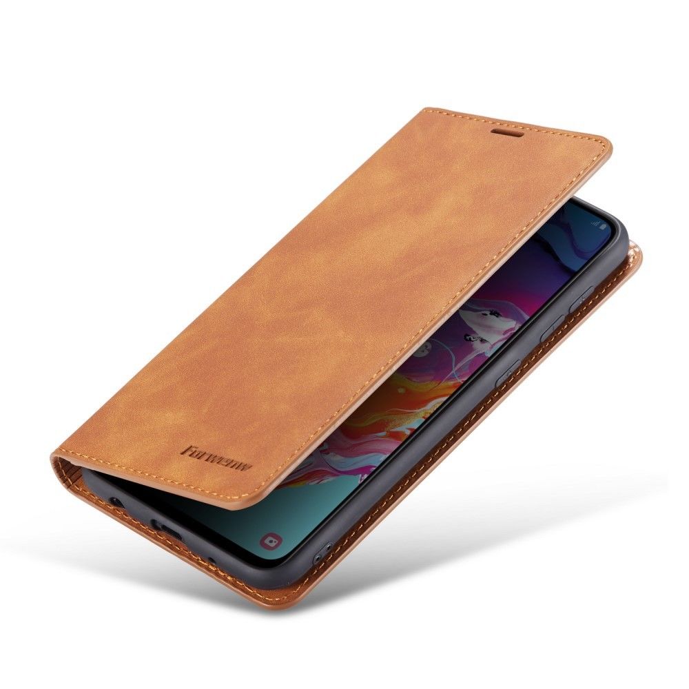 Generic - Etui en PU toucher soyeux auto-absorbé marron pour votre Samsung Galaxy A31 - Coque, étui smartphone