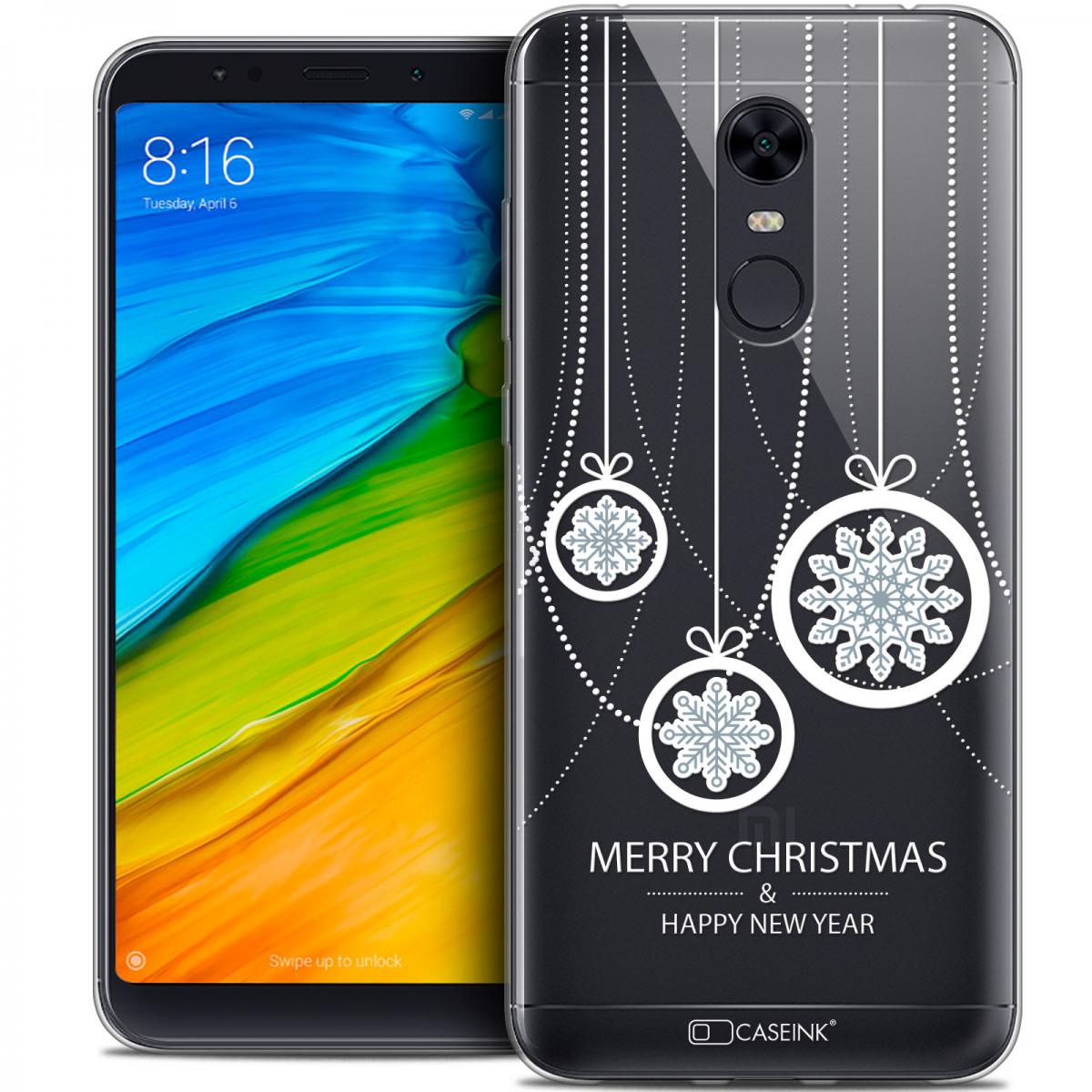 Caseink - Coque Housse Etui Pour Xiaomi Redmi 5 Plus (6 ) [Crystal Gel HD Collection Noël 2017 Design Christmas Balls - Souple - Ultra Fin - Imprimé en France] - Coque, étui smartphone