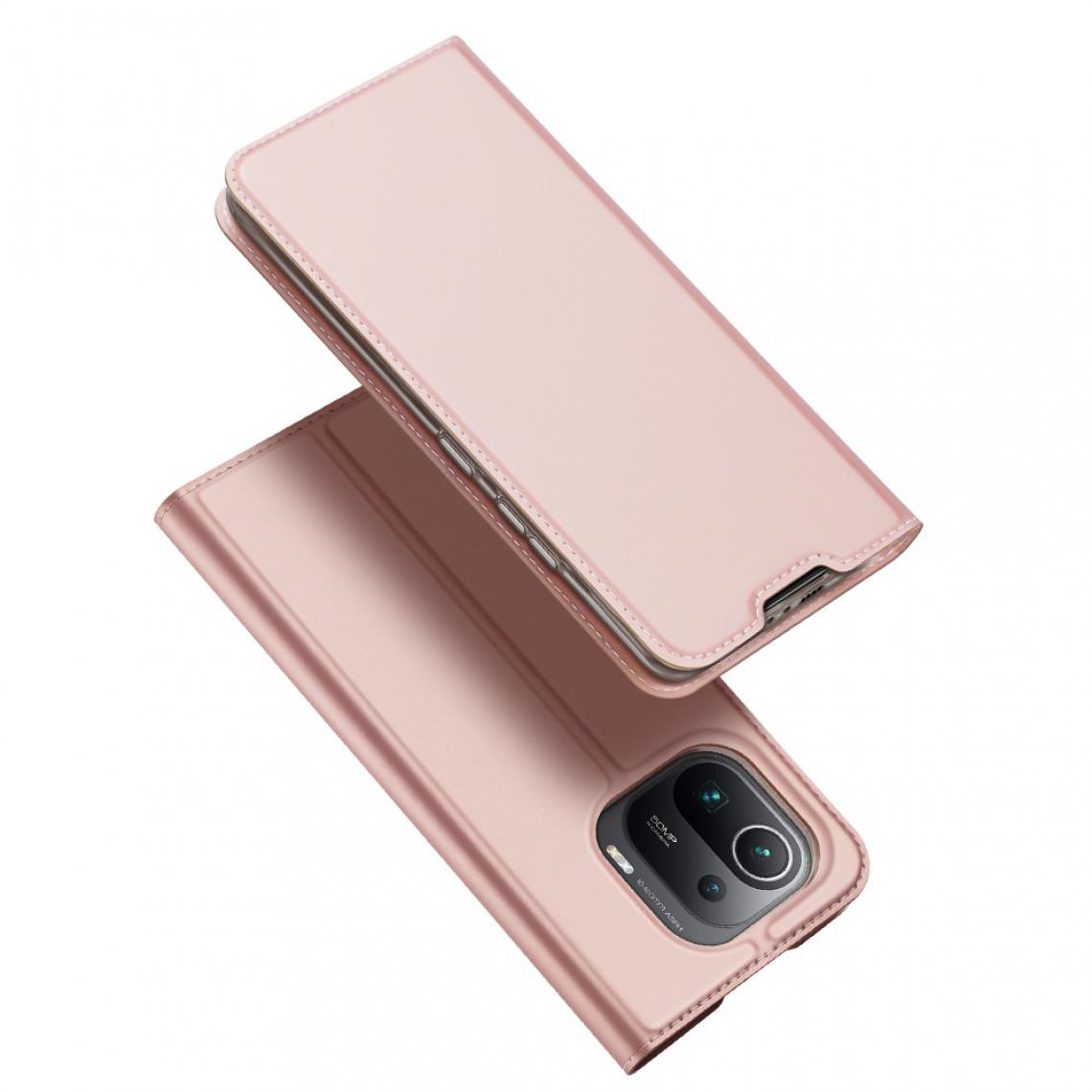 Dux Ducis - Etui en PU Bien protégé avec support rose pour votre Xiaomi Mi 11 Pro - Coque, étui smartphone