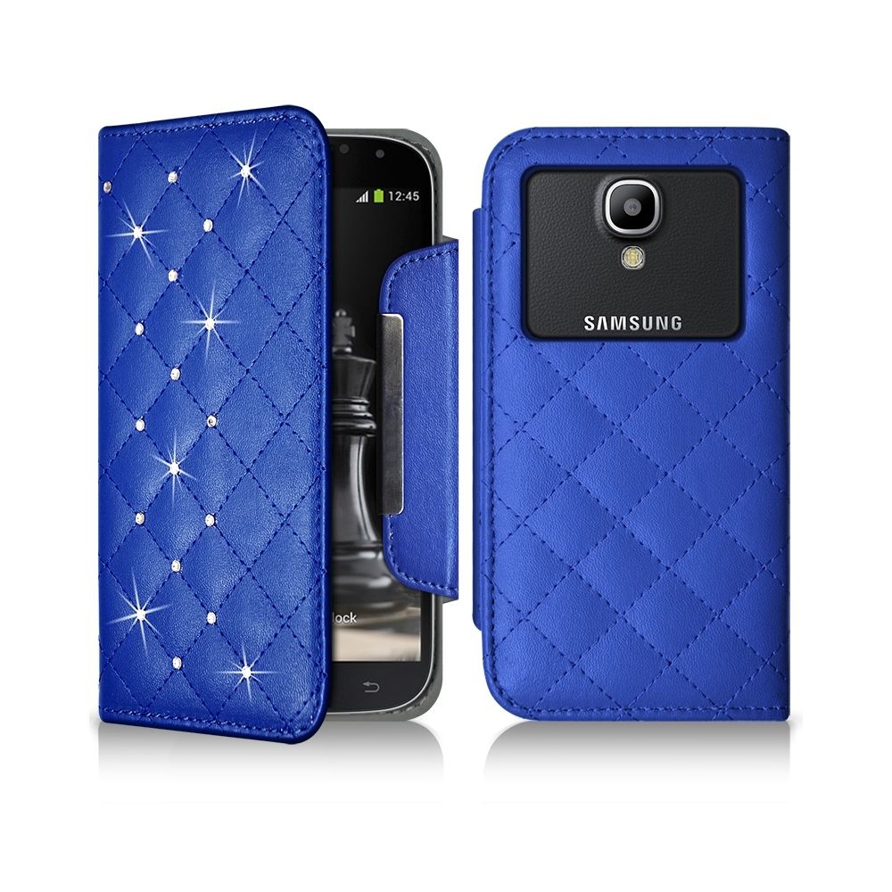 Karylax - Housse Coque Etui Portefeuille Style Diamant Universel M couleur bleu pour Samsung Galaxy S4 - Autres accessoires smartphone
