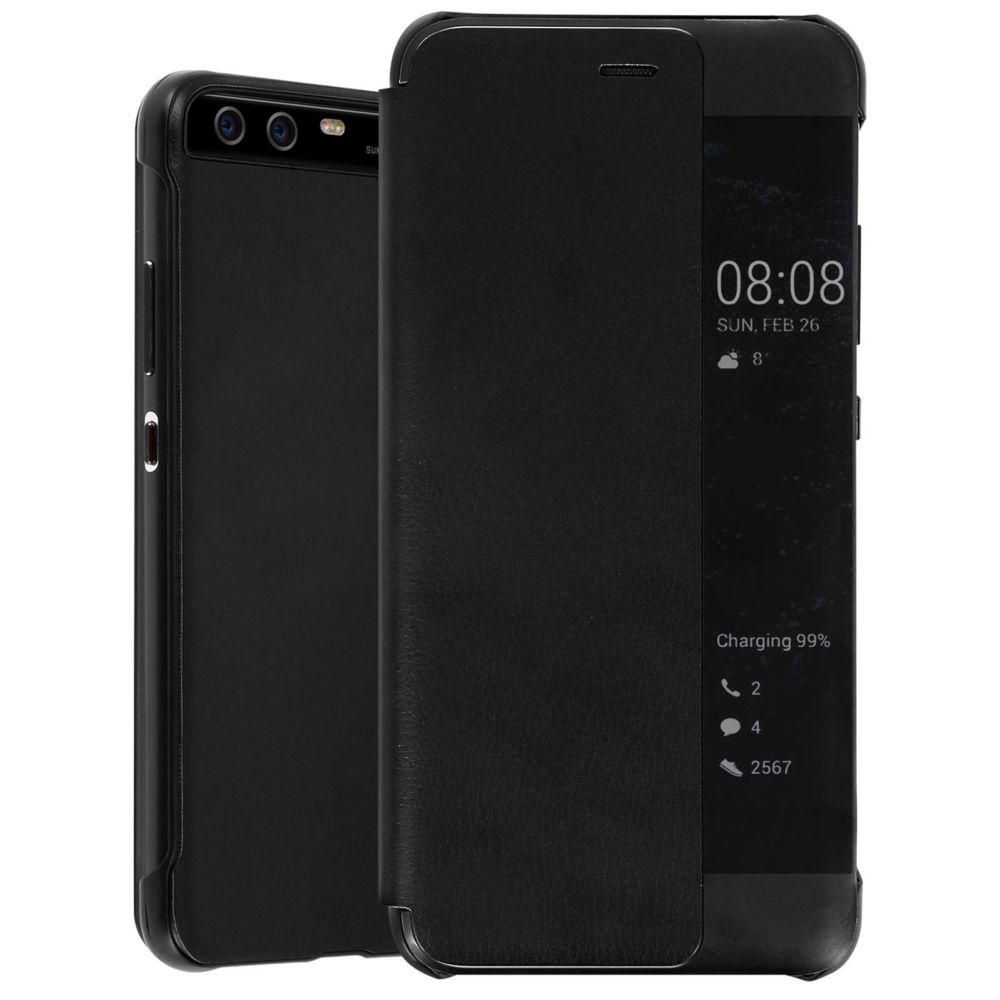 Avizar - Etui Huawei P10 Housse Protection Smart View Noir Fenêtre de Visualisation - Coque, étui smartphone