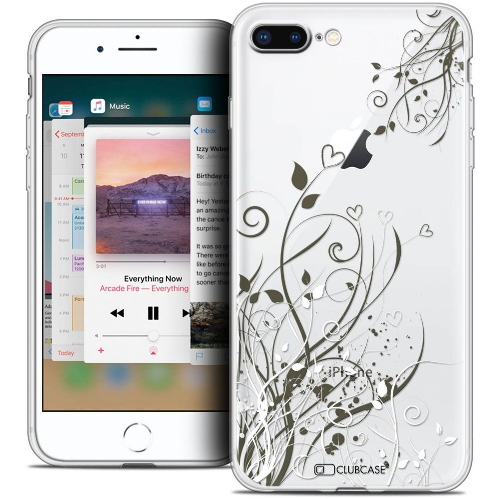 Caseink - Coque Housse Etui Apple iPhone 8 Plus (5.5 ) [Crystal Gel HD Collection Love Saint Valentin Design Hearts Flowers - Souple - Ultra Fin - Imprimé en France] - Coque, étui smartphone