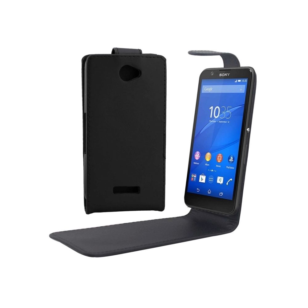 Wewoo - Housse Étui noir pour Sony Xperia E4 en cuir à rabat magnétique - Coque, étui smartphone