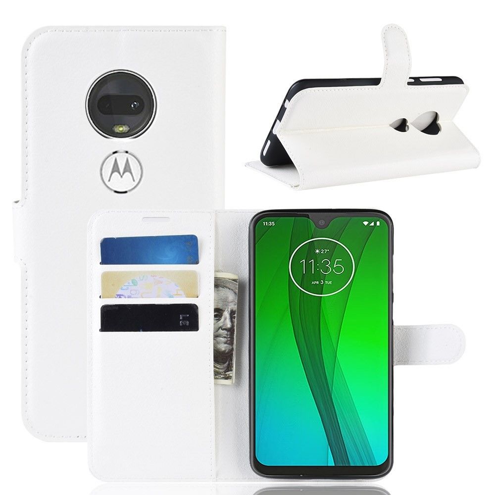 marque generique - Etui en PU avec un support blanc pour votre Motorola Moto G7/G7 Plus - Coque, étui smartphone