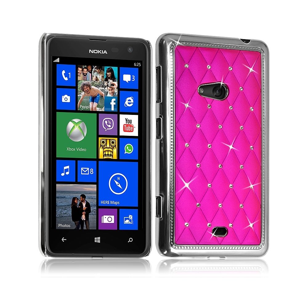 Karylax - Housse Etui Coque rigide style Diamant couleur Rose Fushia pour Nokia Lumia 625 + Film de Protection - Autres accessoires smartphone