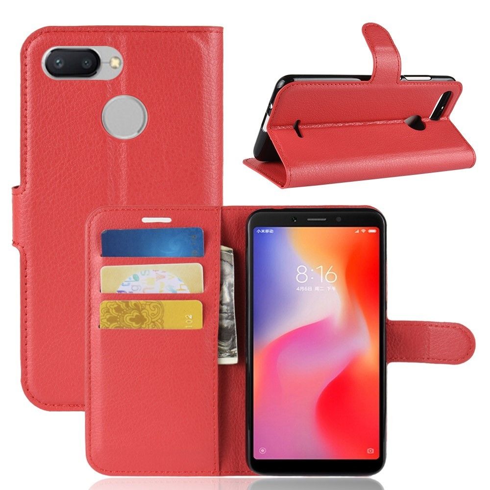 marque generique - Etui en PU de couleur rouge pour votre Xiaomi Redmi 6 - Autres accessoires smartphone