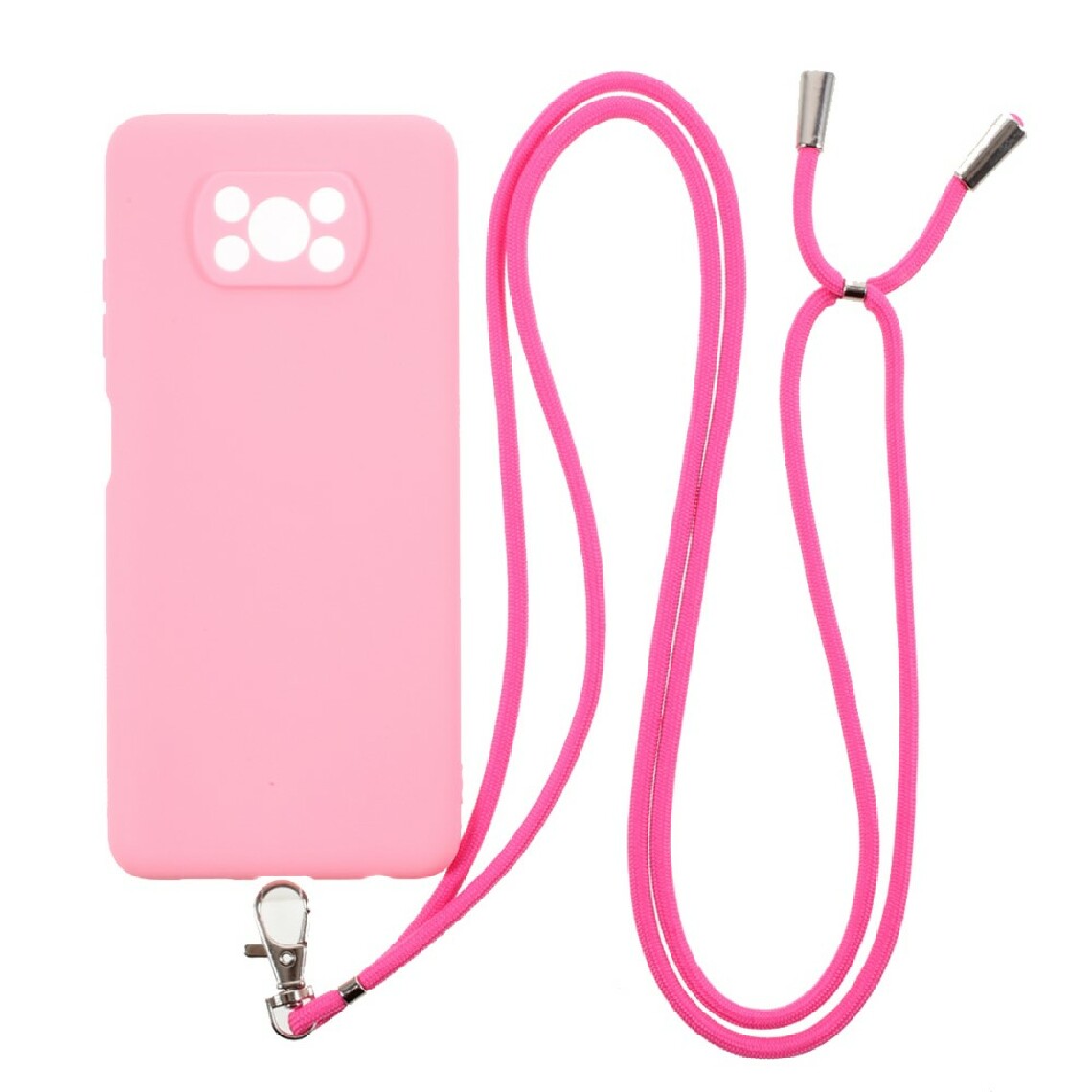 Other - Coque en TPU bonbon de couleur unie avec cordon rose pour votre Xiaomi Poco X3/Poco X3 NFC - Coque, étui smartphone