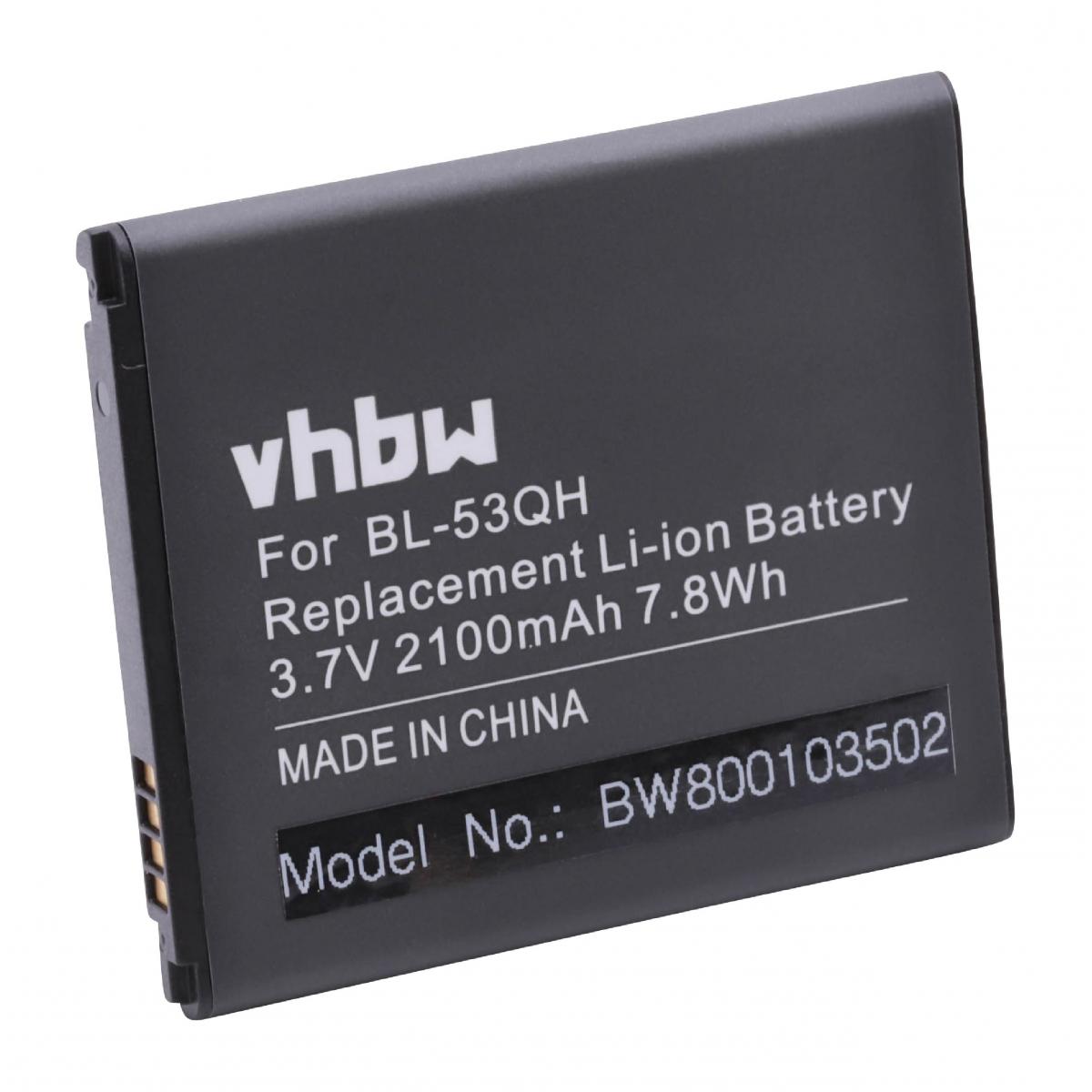 Vhbw - vhbw Li-Ion batterie 2100mAh (3.7V) pour téléphone smartphone LG Optimus LTE II F160K, LTE II F160L, LTE II F160S, OPtimus L9 P769, VU II F200K - Batterie téléphone