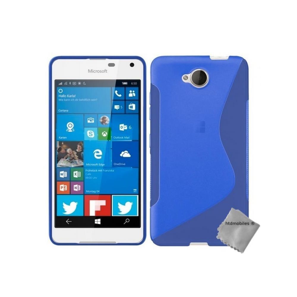 Htdmobiles - Housse etui coque pochette silicone gel fine pour Microsoft Lumia 650 + verre trempe - BLEU - Autres accessoires smartphone