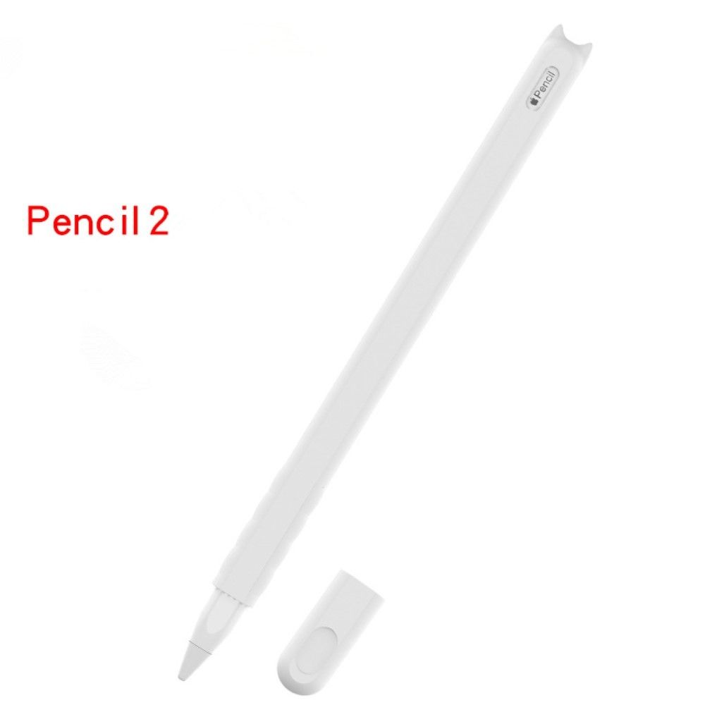 marque generique - Coque en silicone capuchon rond de stylet dessin animé blanc pour votre Apple Pencil 2 - Coque, étui smartphone