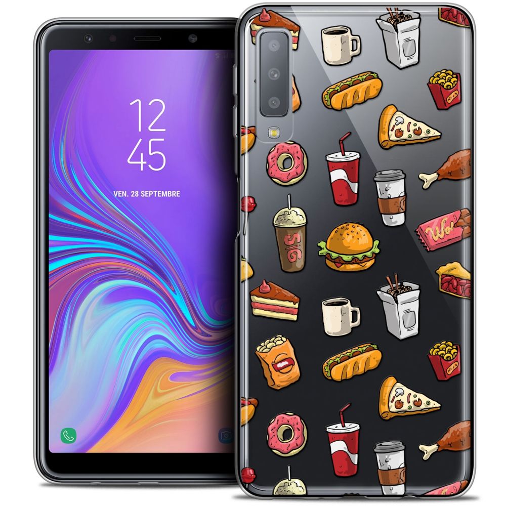 Caseink - Coque Housse Etui Pour Samsung Galaxy A7 (2018) A750 (6 ) [Crystal Gel HD Collection Foodie Design Fast Food - Souple - Ultra Fin - Imprimé en France] - Coque, étui smartphone