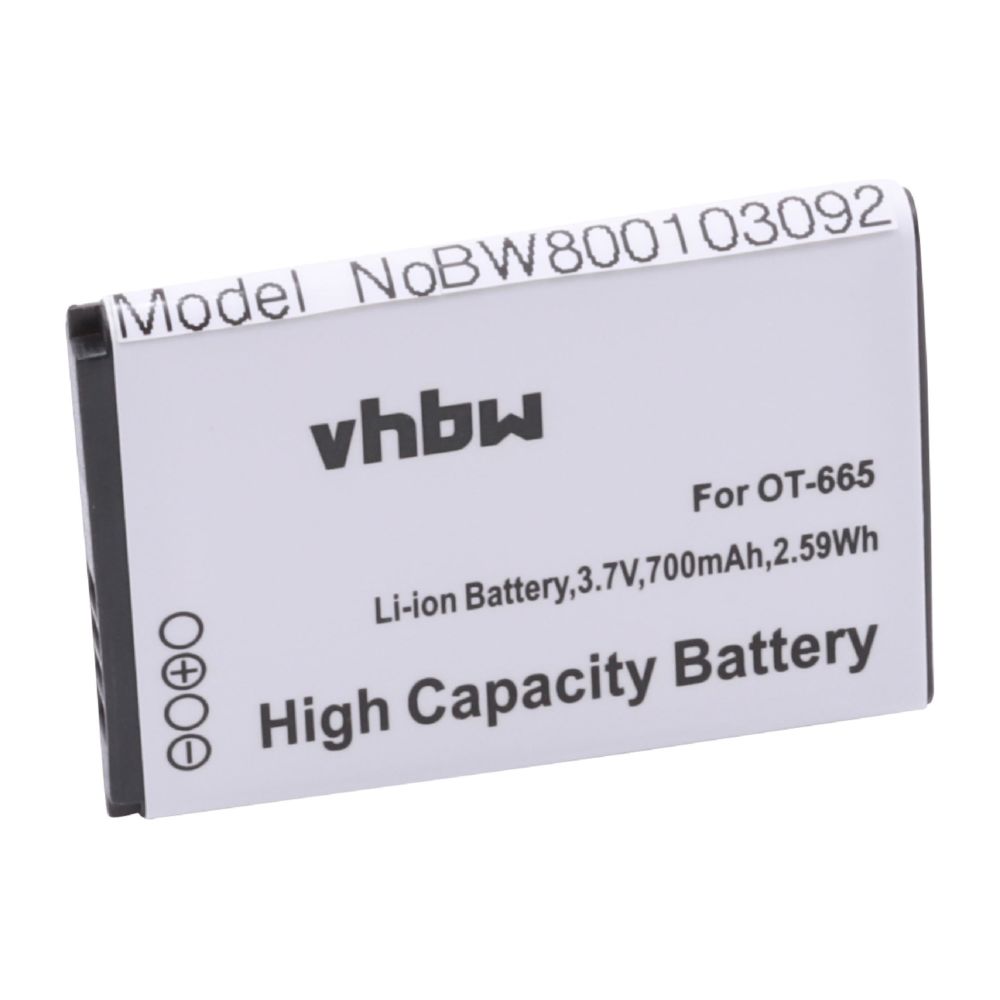Vhbw - vhbw Li-Ion batterie 700mAh (3.7V) pour téléphone portable mobil smartphone comme Alcatel CAB22B0000C1, CAB22D0000C1 - Batterie téléphone