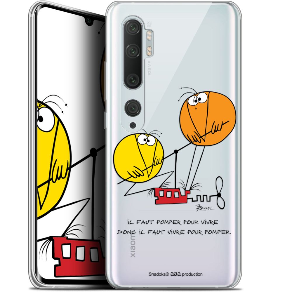Caseink - Coque Pour Xiaomi Mi Note 10 / Pro (6.47 ) [Gel HD Collection Les Shadoks ? Design Vivre Pour Pomper - Souple - Ultra Fin - Imprimé en France] - Coque, étui smartphone