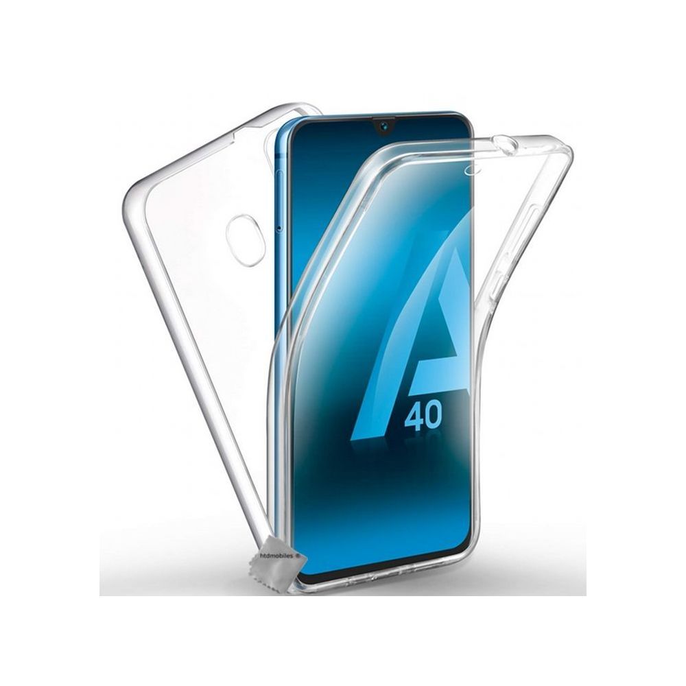 Htdmobiles - Housse etui coque gel 360 integrale Samsung Galaxy A40 + verre trempe - TRANSPARENT - Autres accessoires smartphone