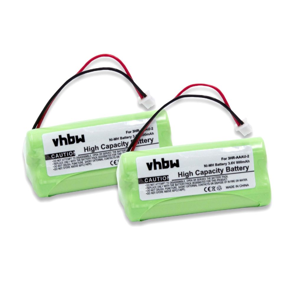 Vhbw - Lot 2 batteries Ni-MH vhbw 700mAh (3.6V) pour combiné téléphonique Bang & Olufsen BeoCom 2 . Remplace: 3HR-AAAU-2. - Batterie téléphone