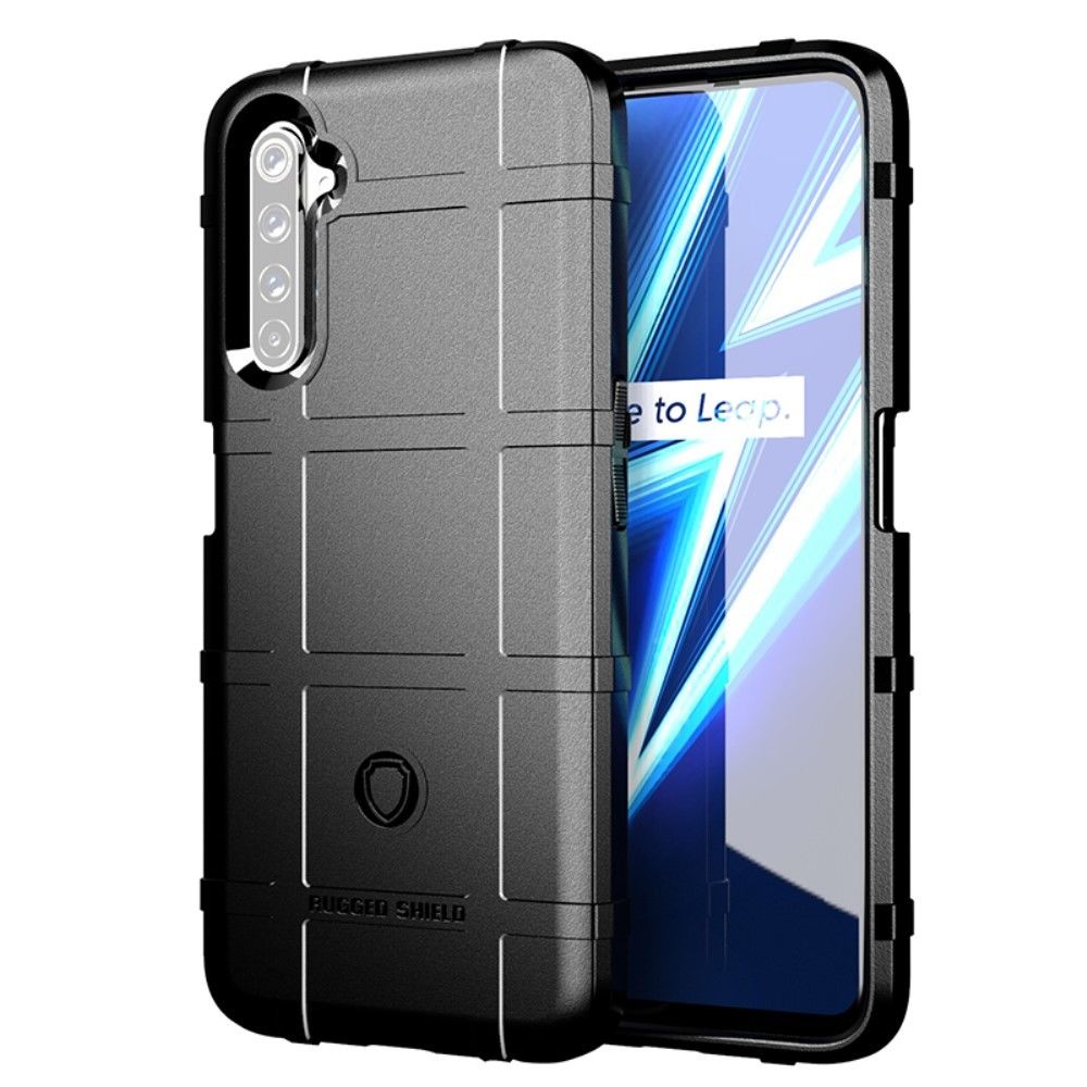 Generic - Coque en TPU Bouclier robuste texture de grille carrée noir pour votre Realme 6 Pro - Coque, étui smartphone