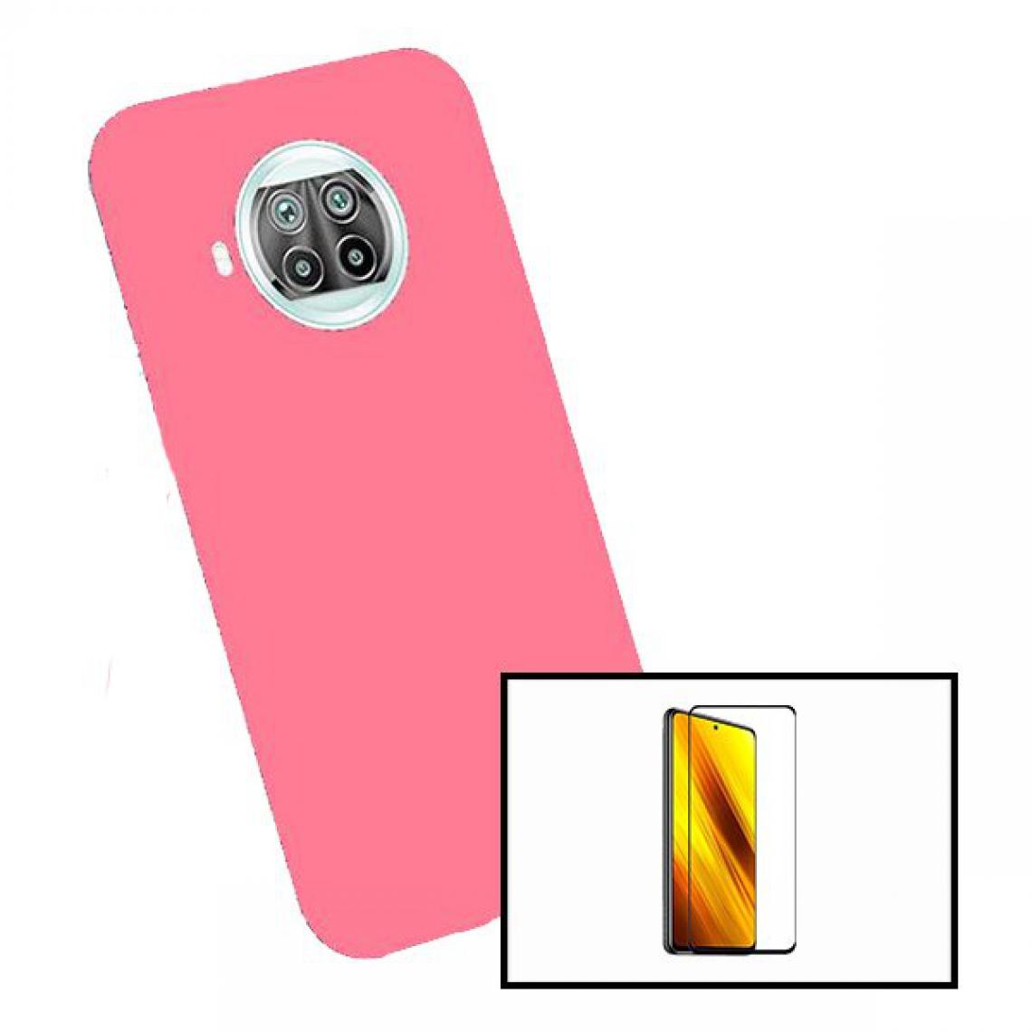 Phonecare - Kit Verre Trempé 5D Full Cover + Coque Silicone Liquide - Xiaomi Poco X3 NFC - Rose - Coque, étui smartphone