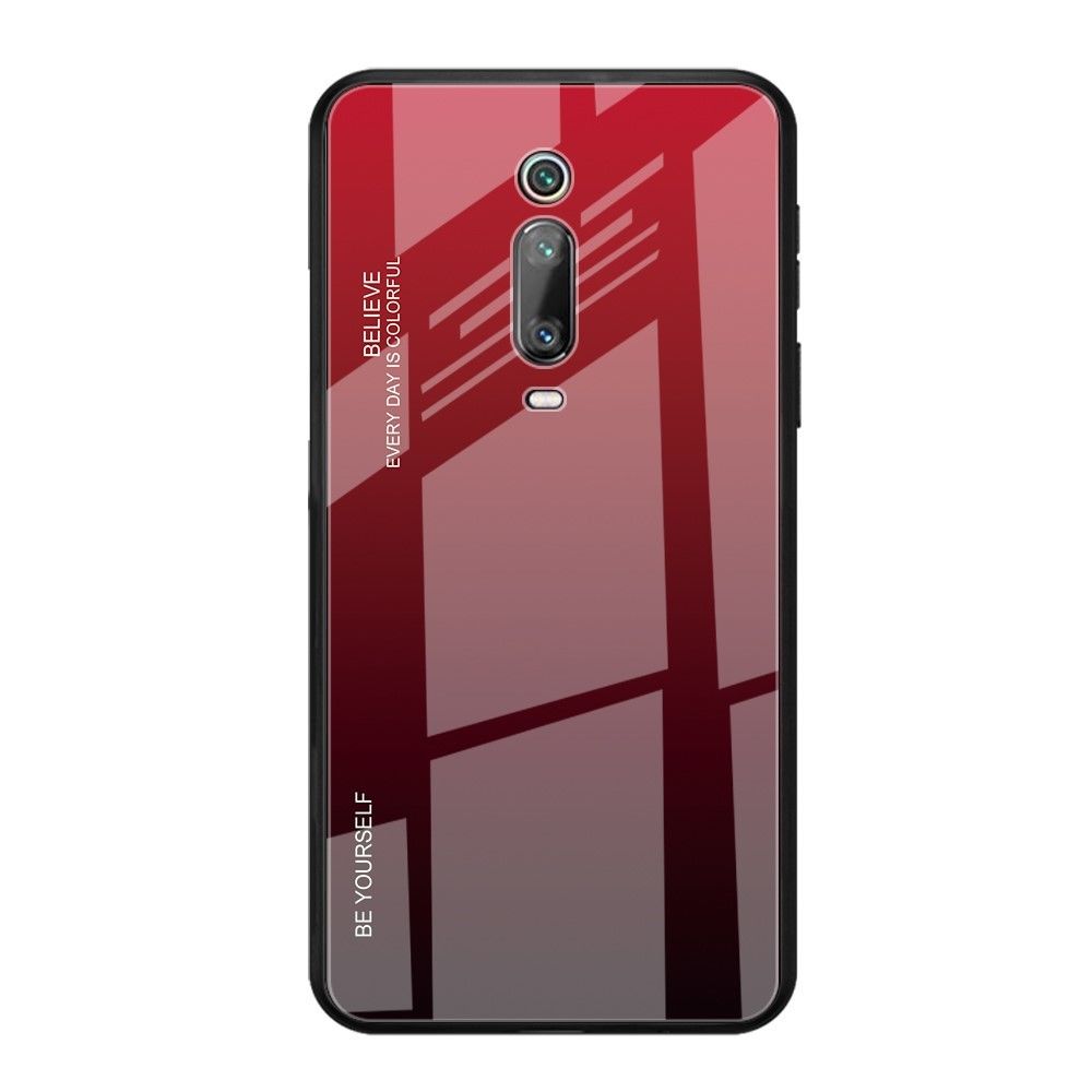 marque generique - Coque en TPU verre hybride dégradé rouge/noir pour votre Xiaomi Redmi K20/K20 Pro/Mi 9T/Mi 9T Pro - Coque, étui smartphone