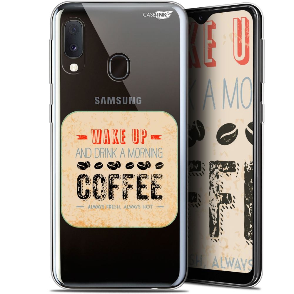 Caseink - Coque arrière Samsung Galaxy A20E (5.8 ) Gel HD [ Nouvelle Collection - Souple - Antichoc - Imprimé en France] Wake Up With Coffee - Coque, étui smartphone