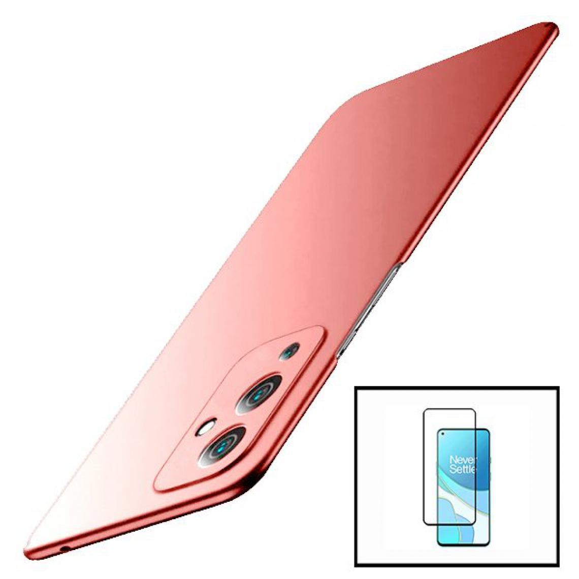 Phonecare - Kit Verre Trempé 5D Full Coque + Coque Mince et Rigide pour OnePlus 9 - rose - Coque, étui smartphone