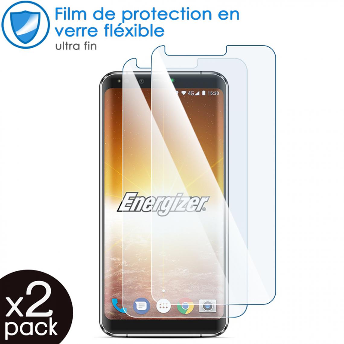 Karylax - Film de Protection d'écran en Verre Fléxible Dureté 9H pour Smartphone Energizer Power Max P600S (Pack x2) - Protection écran smartphone