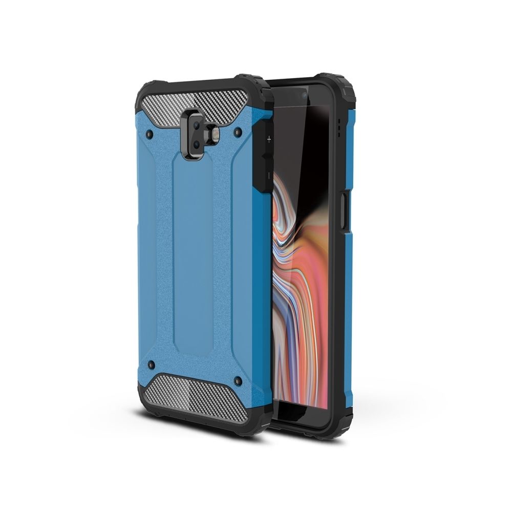 Wewoo - Étui combiné TPU + PC pour Galaxy J6 + (bleu) - Coque, étui smartphone