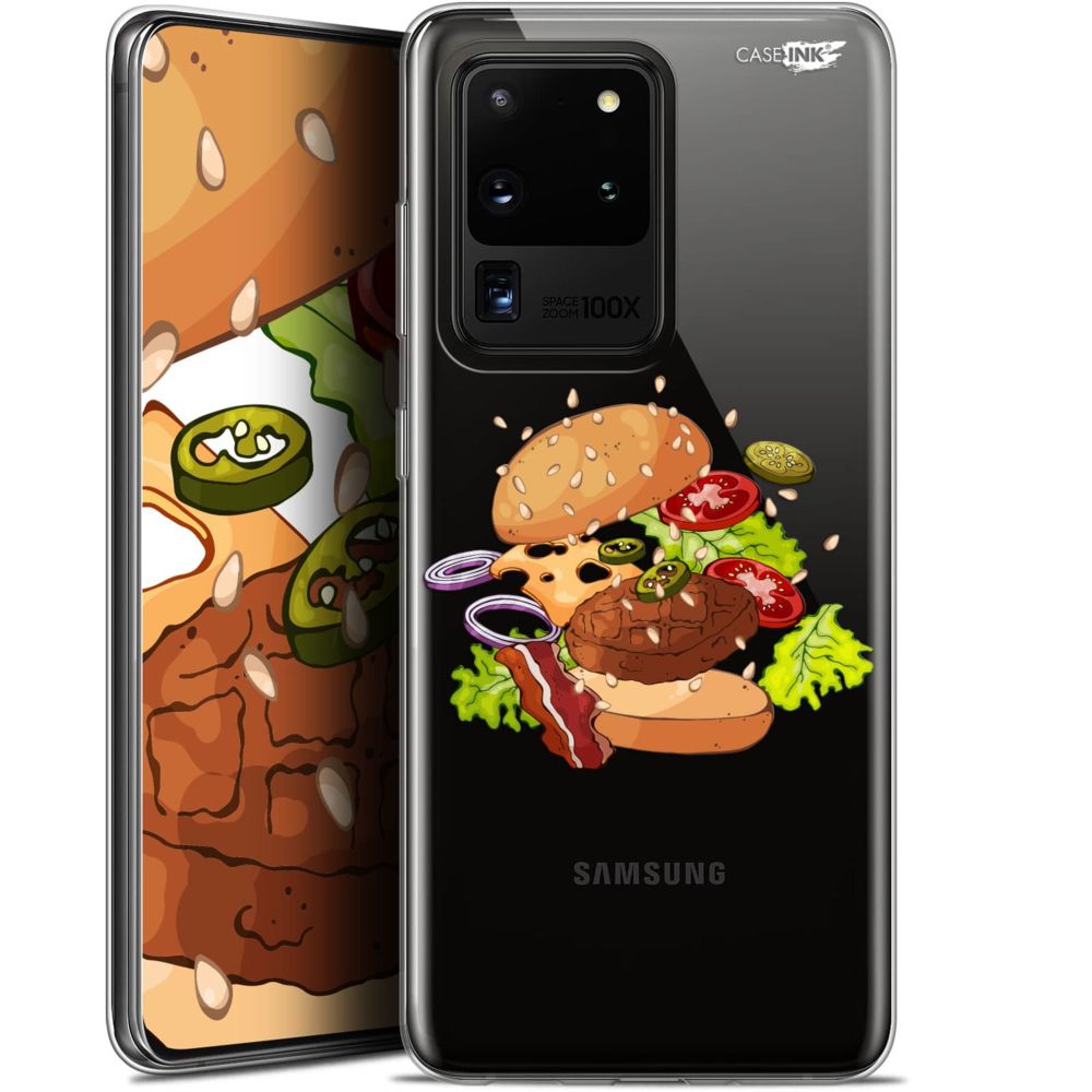 Caseink - Coque arrière Samsung Galaxy S20 Ultra (6.9 ) Gel HD [ Nouvelle Collection - Souple - Antichoc - Imprimé en France] Splash Burger - Coque, étui smartphone