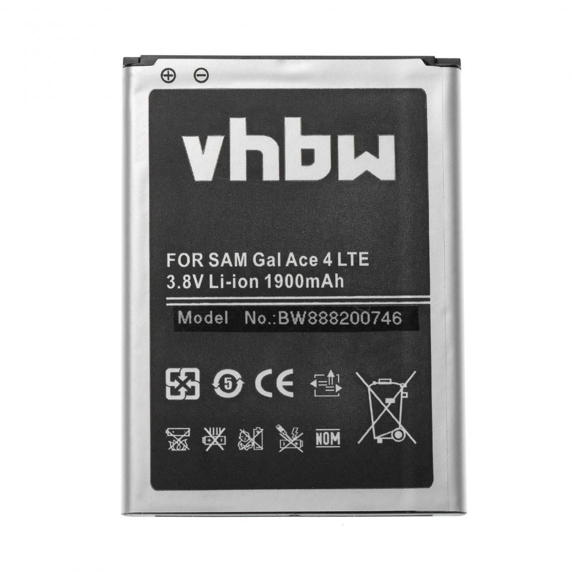 Vhbw - vhbw Batterie remplacement pour Samsung EB-BG357BBE (HK) pour smartphone (1900mAh, 3,8V, Li-ion) - Batterie téléphone