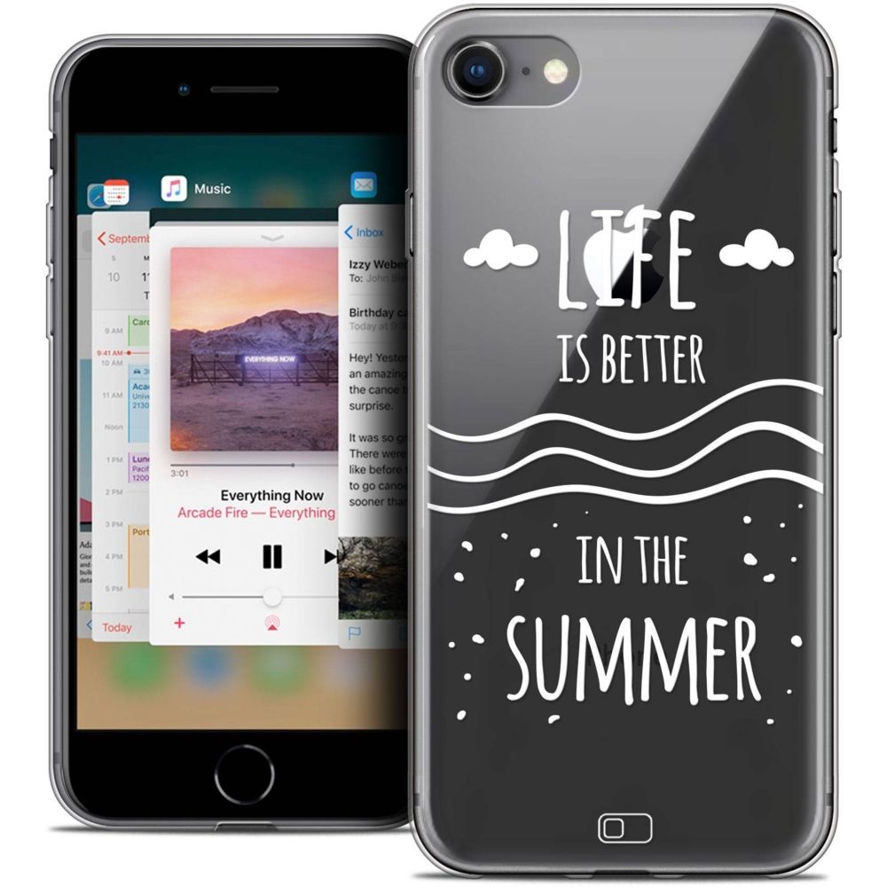 Caseink - Coque Housse Etui Apple iPhone 8 (4.7 ) [Crystal Gel HD Collection Summer Design Life's Better - Souple - Ultra Fin - Imprimé en France] - Coque, étui smartphone