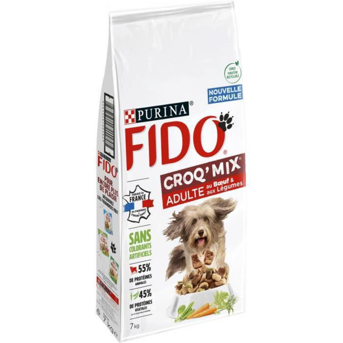 Fido - FIDO Crox'Mix Boeuf, Légumes - Pour chien - 7 kg - Croquettes pour chien