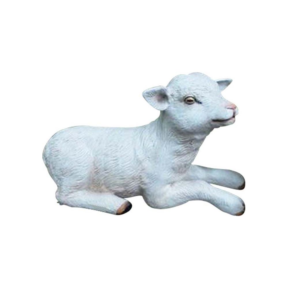 Texartes - Petite chèvre couchée en résine 46 cm - Petite déco d'exterieur