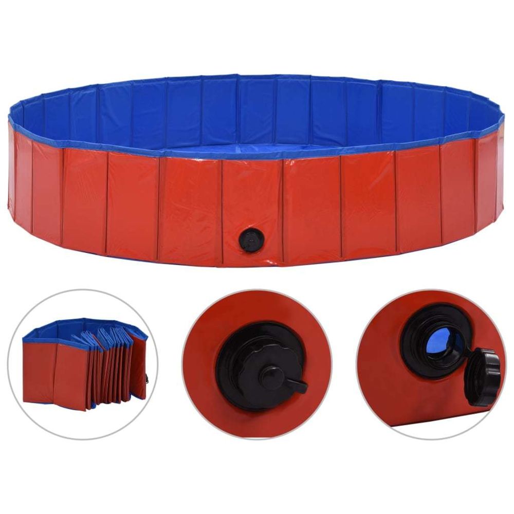 Icaverne - Icaverne - Accessoires pour chiens famille Piscine pliable pour chiens Rouge 160x30 cm PVC - Accessoires chien de chasse