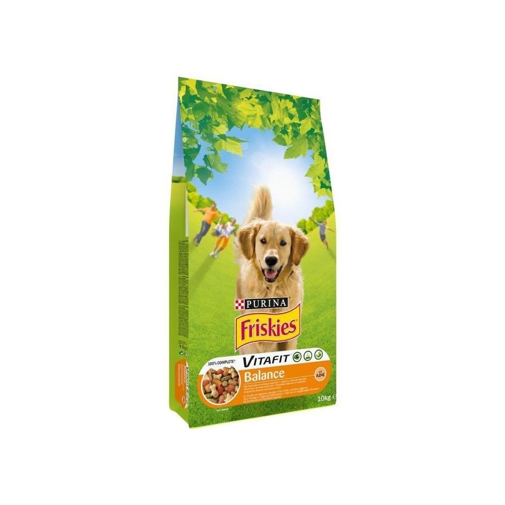 Friskies - FRISKIES Croquettes Vitafit Balance - Au poulet et légumes ajoutés - Pour chien adulte - 10 kg - Croquettes pour chien