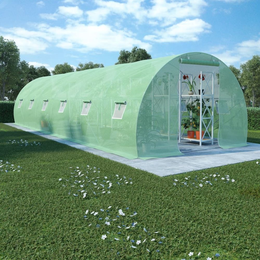marque generique - Splendide Jardinage ensemble Porto-Novo Serre avec fondation en acier 27 m² 900x300x200 cm - Serres en verre