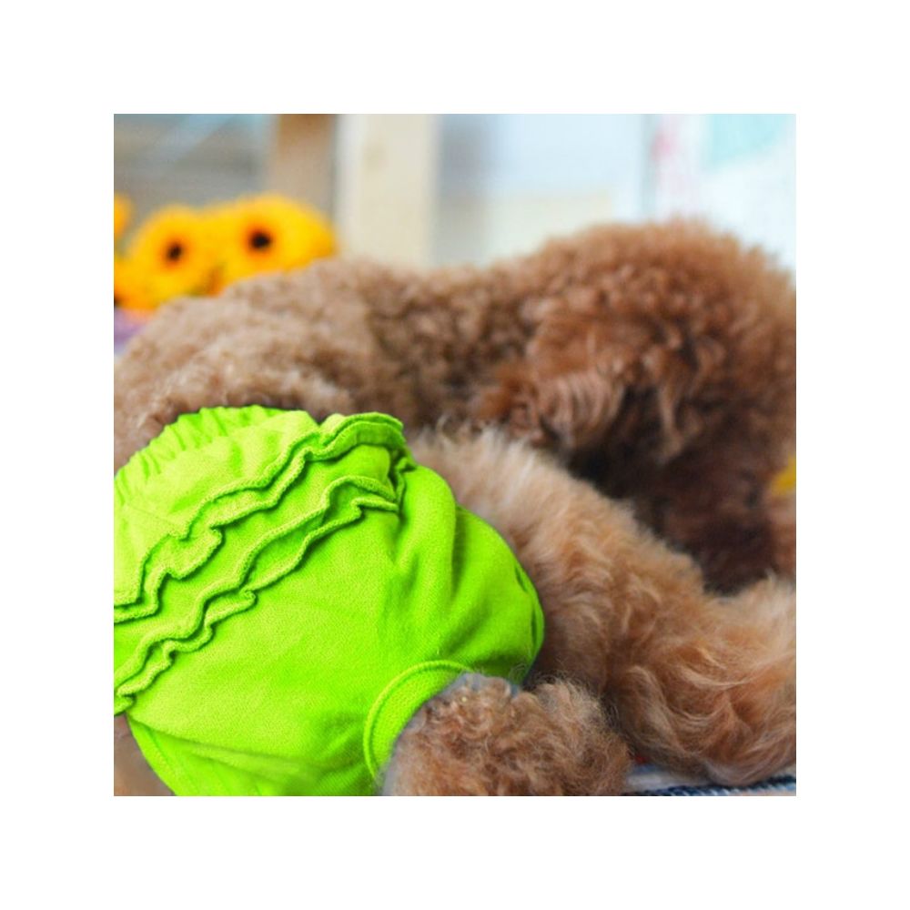 Wewoo - Culotte pour chien sanitaire Vêtements animaux de compagnieTaille S Vert - Vêtement pour chien