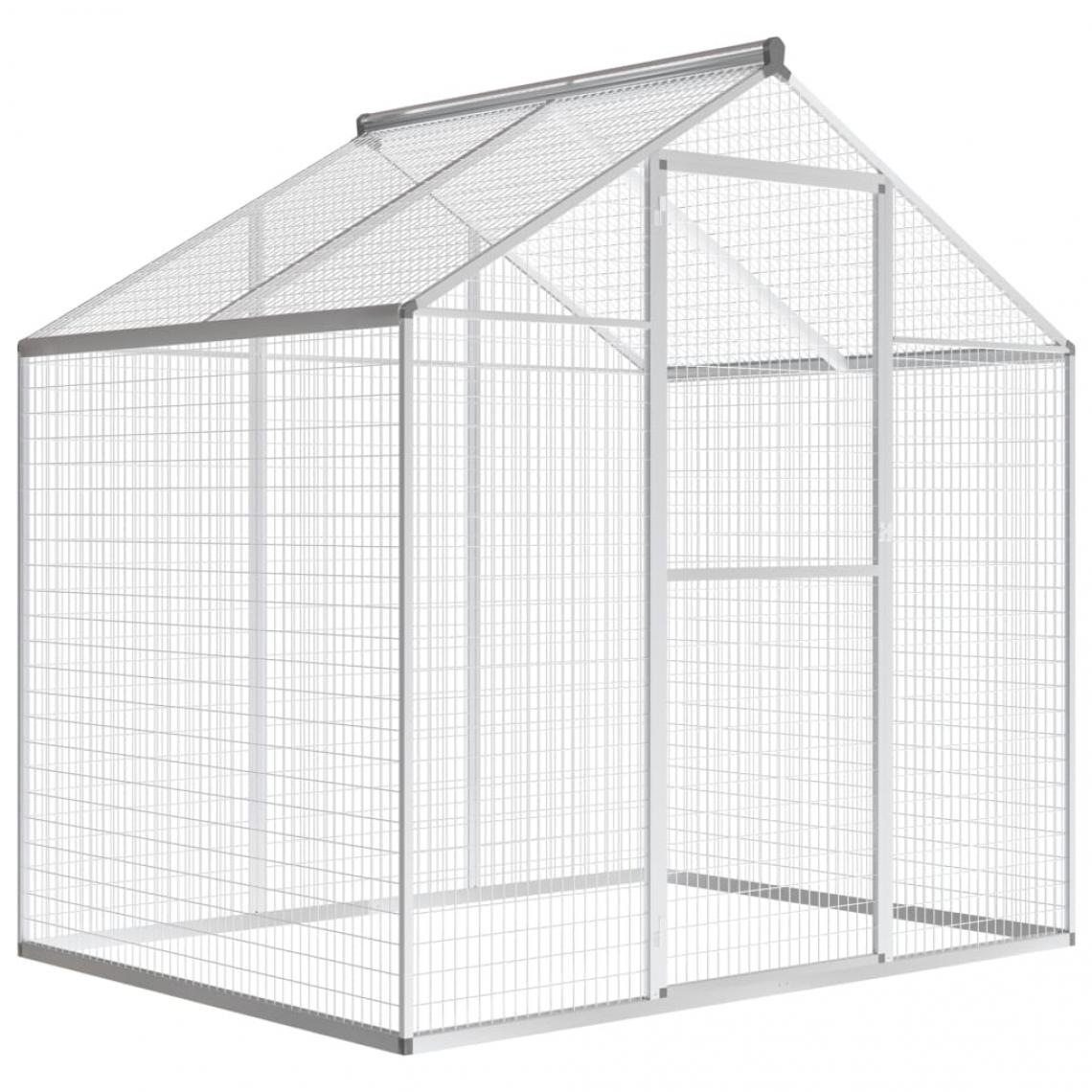 Helloshop26 - Volière d'extérieur cadre en aluminium 194 cm oiseaux 02_0000057 - Cage à oiseaux
