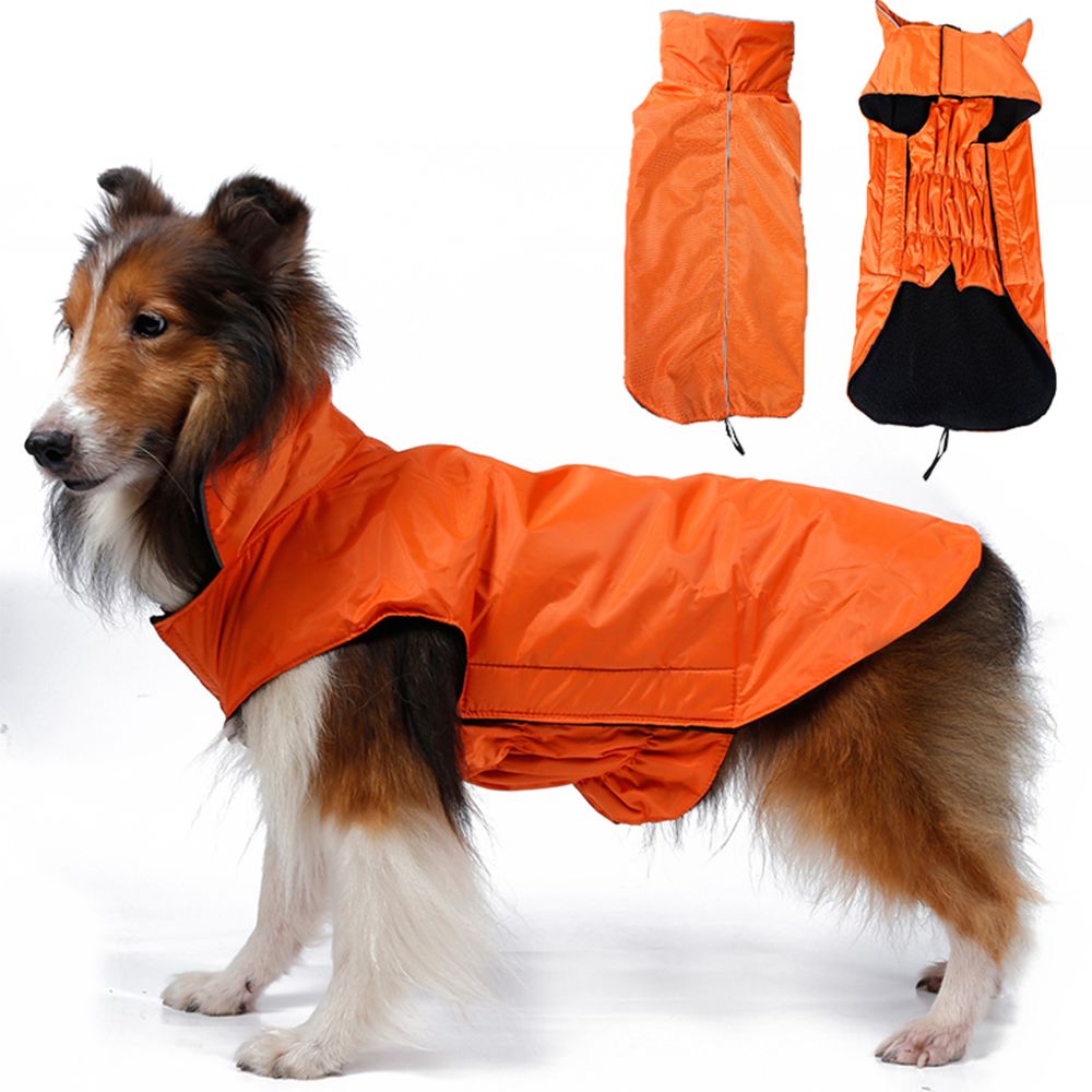 marque generique - Imperméable Chien Veste Gilet Polaire Vêtements Doublés De Imperméable Orange XL - Vêtement pour chien