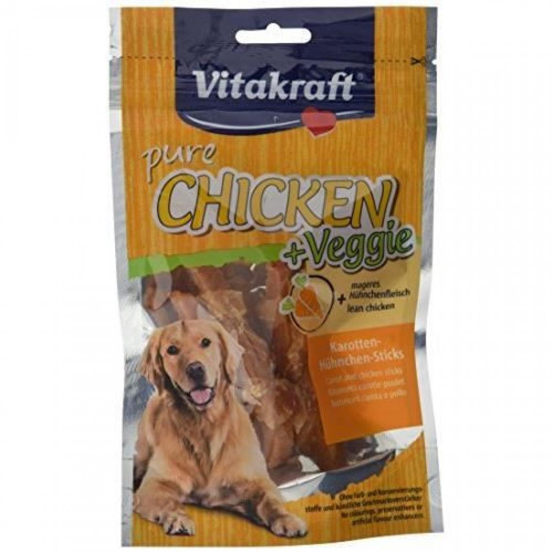 Vitakraft - VITAKRAFT Chicken + morceaux de carottes Friandise pour chien - Lot de 6 sachets de 80 g - Croquettes pour chien