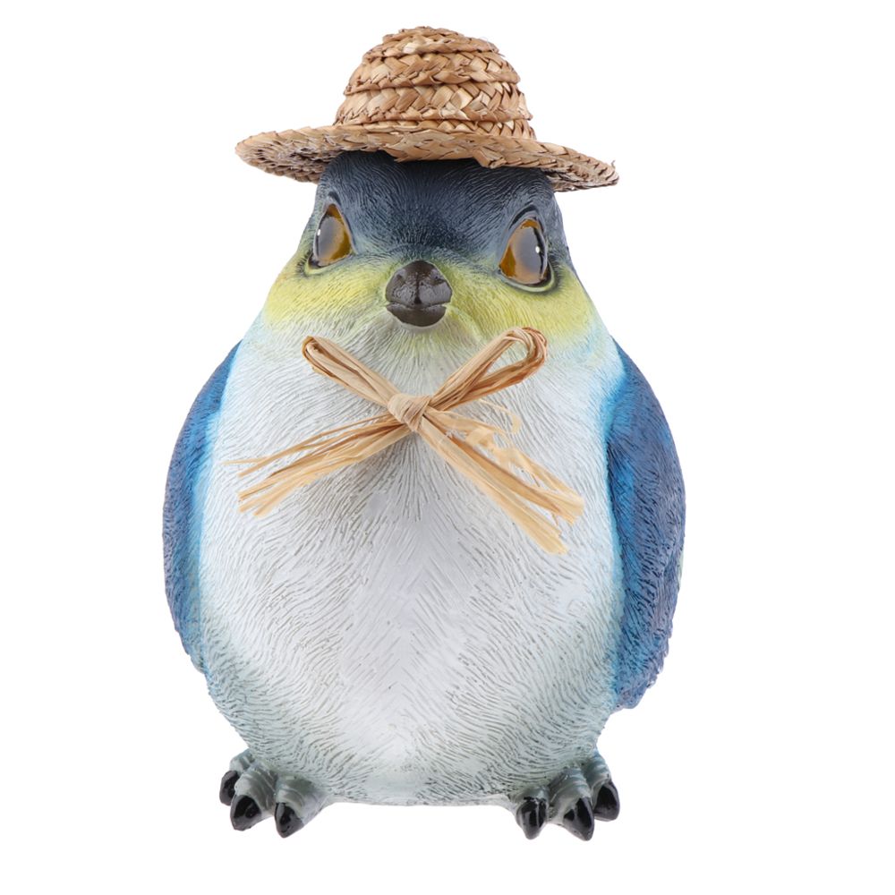 marque generique - Adorable statue d'oiseaux de jardin en plein air avec un chapeau de paille à gauche - Petite déco d'exterieur